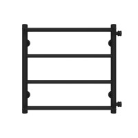 Wasserbeheizter Handtuchhalter Ladder P4 400х500 Deffi edelstahl (Schwarz, Seitlicher rechter Anschluss)