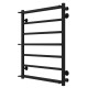 Wasserbeheizter Handtuchhalter Ladder P7 500х700 Deffi edelstahl (Schwarz, Seitlicher rechter Anschluss)