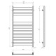 Buy a water heated towel rail Victoria P11 500х1000 Deffii stainless steel (Black, Side right connection)