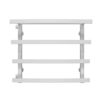 Water heated towel rail Lotos P4 400х500 Deffi stainless steel (White, Side left connection)