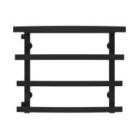 Water heated towel rail Lotos P4 400х500 Deffi stainless steel (Black, Side left connection)