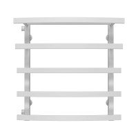 Water heated towel rail Lotos P5 400х600 Deffi stainless steel (White, Side left connection)