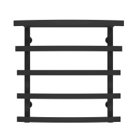 Water heated towel rail Lotos P5 400х600 Deffi stainless steel (Black, Bottom connection)