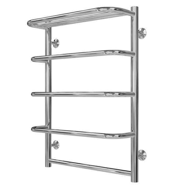 Towel dryer water Standart with shelf P5 500х700 Deffi edelstahl (Schwarz, Anschluss unten)