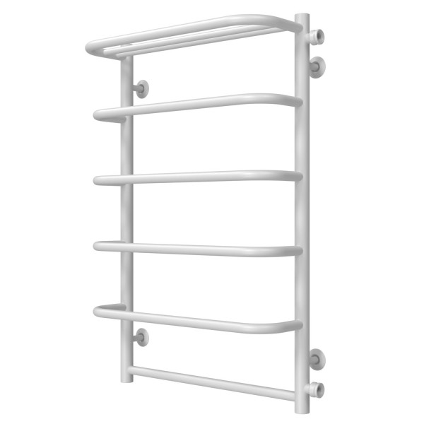 Towel dryer water Standart with shelf P6 500х800 Deffi edelstahl (Weiss, Seitlicher linker Anschluss)