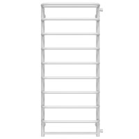 Towel dryer water Standart with shelf P10 500х1200 Deffi edelstahl (Weiss, Anschluss unten)