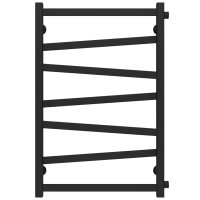 Water heated towel rail Alpha P7 500х800 Deffi stainless steel (Black, Side right connection)