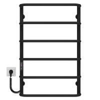 Elektrischer Handtuchwärmer Standard P6 400х800 Deffi edelstahl (Schwarz, JD03, Linker Anschluss)
