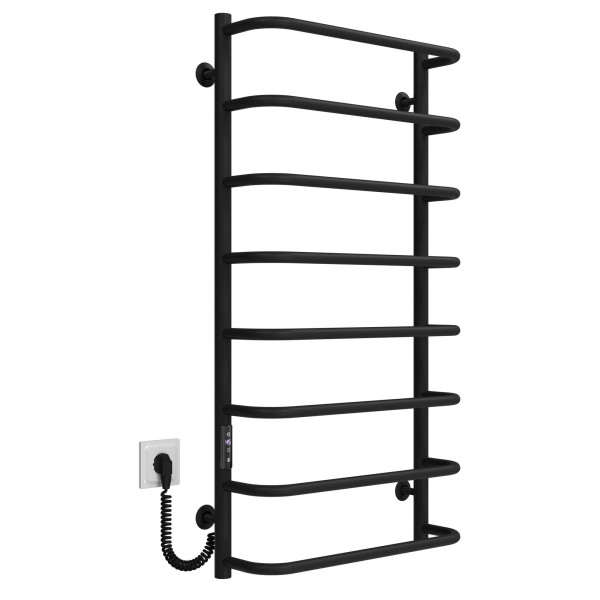 Buy an electric heated towel rail Standard P8 500х1000 Deffi stainless steel (Black, JD03, Left connection)
