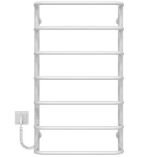 Electric heated towel rail Standard P7 500х900 Deffi stainless steel (White, WD03, Left connection)
