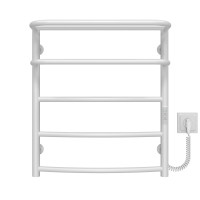 Electric heated towel rail Hotel P5 400х600 Deffi stainless steel (White, WD03, Right connection)