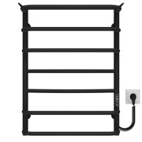 Electric heated towel rail Yunist P7 400х700 Deffi stainless steel (Black, JD03, Right connection)
