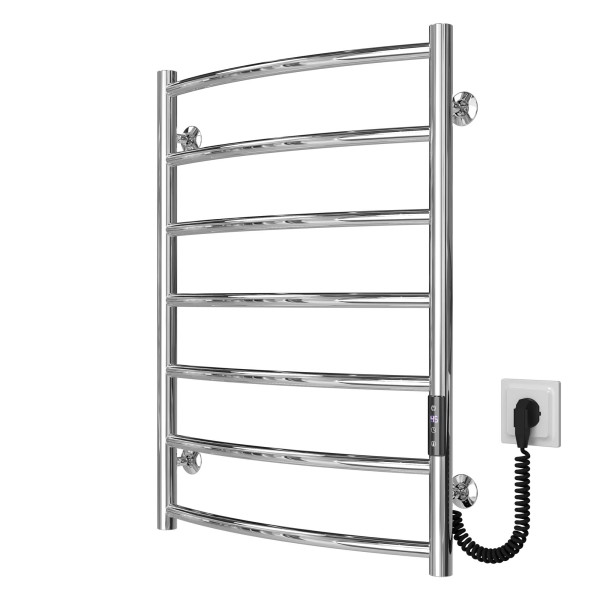Buy electric heated towel rail Classic P7 500х700 Deffi stainless steel (Chrome, JD03, Right connection)