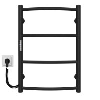 Elektrischer Handtuchwärmer Classic P4 400х600 Deffi edelstahl (Schwarz, JD03, Linker Anschluss)