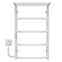 Elektrischer Handtuchwärmer Trapezoid with shelf R5 400х700 Deffi edelstahl (Weiss, WD03, Linker Anschluss)