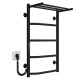 Kup elektryczny podgrzewacz ręczników Trapezium with shelf P5 400х700 Deffi stal nierdzewna (Czarny, JD03, Połączenie lewe) 