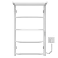 Elektryczny podgrzewacz ręczników Trapezoid with shelf R5 400х700 Deffi stal nierdzewna (Biały, WD03, Prawe połączenie)