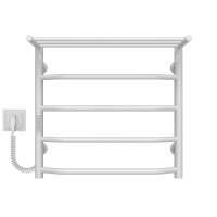 Elektrischer Handtuchwärmer Trapezoid with shelf R5 500х500 Deffi edelstahl (Weiss, WD03, Linker Anschluss)