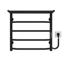 Elektrischer Handtuchwärmer Trapezoid with shelf R5 500х500 Deffi edelstahl (Schwarz, JD03, Richtige Verbindung)