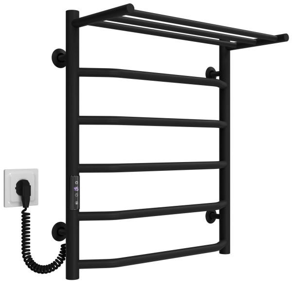 Elektrischen Handtuchwärmer kaufen Trapezium with shelf P6 500х600 Deffi edelstahl (Schwarz, JD03, Linker Anschluss) 