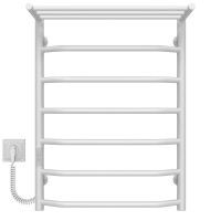 Elektryczny podgrzewacz ręczników Trapezoid with shelf R7 500х700 Deffi stal nierdzewna (Biały, WD03, Połączenie lewe)
