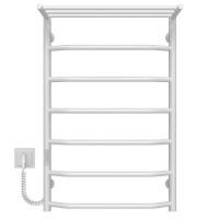 Elektrischer Handtuchwärmer Trapezoid with shelf R7 500х800 Deffi edelstahl (Weiss, WD03, Linker Anschluss)