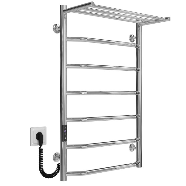 Kup elektryczny podgrzewacz ręczników Trapezium with shelf P7 500х800 Deffi stal nierdzewna (Chrome, JD03, Połączenie lewe) 