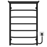 Elektrischer Handtuchwärmer Trapezoid with shelf R7 500х800 Deffi edelstahl (Schwarz, JD04, Richtige Verbindung)