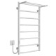 Buy an electric heated towel rail Trapezium with shelf P8 500х900 Deffi stainless steel (White, WD03, Left connection)