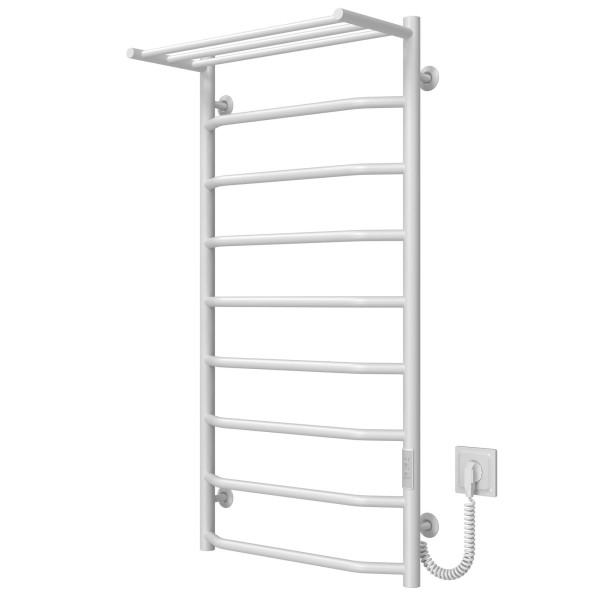 Kup elektryczny podgrzewacz ręczników Trapezium with shelf P9 500х1000 Deffi stal nierdzewna (Biały, WD03, Prawe połączenie) 