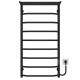 Buy an electric heated towel rail Trapezium with shelf P9 500х1000 Deffi stainless steel (Black, JD03, Right connection)