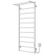 Buy an electric heated towel rail Trapezium with shelf P11 500х1200 Deffi stainless steel (White, WD03, Right connection)