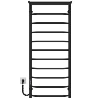Elektryczny podgrzewacz ręczników Trapezoid with shelf R11 500х1200 Deffi stal nierdzewna (Czarny, JD03, Połączenie lewe)