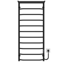 Electric heated towel rail Trapezoid with shelf R11 500х1200 Deffi stainless steel (Black, JD03, Right connection)