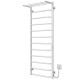Buy an electric heated towel rail Trapezium with shelf P12 500х1300 Deffi stainless steel (White, WD03, Right connection)