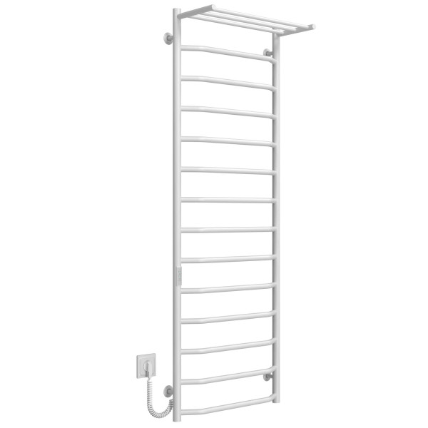 Kup elektryczny podgrzewacz ręczników Trapezium with shelf P15 500х1500 Deffi stal nierdzewna (Biały, WD03, Połączenie lewe) 
