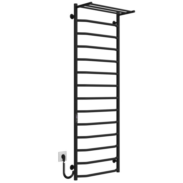 Elektrischen Handtuchwärmer kaufen Trapezium with shelf P15 500х1500 Deffi edelstahl (Schwarz, JD03, Linker Anschluss) 