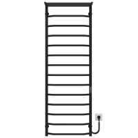 Elektrischer Handtuchwärmer Trapezoid with shelf R15 500х1500 Deffi edelstahl (Schwarz, JD03, Richtige Verbindung)