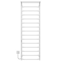 Electric heated towel rail Trapezoid with shelf R15 500х1600 Deffi stainless steel (White, WD03, Left connection)