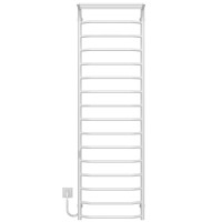 Elektrischer Handtuchwärmer Trapezoid with shelf R16 500х1700 Deffi edelstahl (Weiss, WD03, Linker Anschluss)