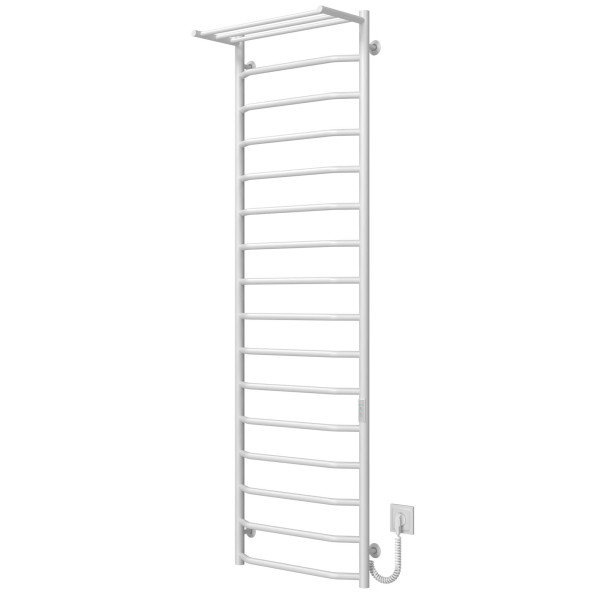 Kup elektryczny podgrzewacz ręczników Trapezium with shelf P16 500х1700 Deffi stal nierdzewna (Biały, WD03, Prawe połączenie) 