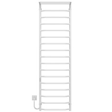 Elektrischer Handtuchwärmer Trapezoid with shelf R17 500х1800 Deffi edelstahl (Weiss, WD03, Linker Anschluss)
