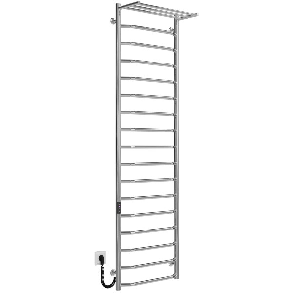 Kup elektryczny podgrzewacz ręczników Trapezium with shelf P17 500х1800 Deffi stal nierdzewna (Chrome, JD03, Połączenie lewe) 