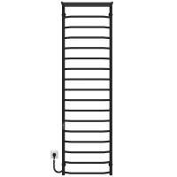 Electric heated towel rail Trapezoid with shelf R17 500х1800 Deffi stainless steel (Black, JD03, Left connection)