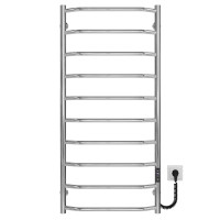 Electric heated towel rail Trapezium P10 500х1100 Deffi stainless steel (Chrome, JD03, Right connection)