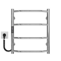 Electric heated towel rail Trapezium P4 400х500 Deffi stainless steel (Chrome, JD03, Left connection)