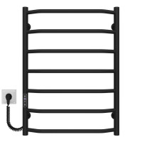Elektrischer Handtuchwärmer Trapezium P7 500х700 Deffi edelstahl (Schwarz, JD03, Linker Anschluss)