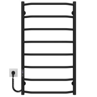 Elektrischer Handtuchwärmer Trapezium P8 500х900 Deffi edelstahl (Schwarz, JD03, Linker Anschluss)