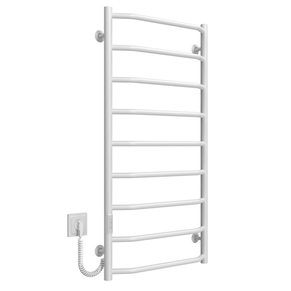 Buy electric heated towel rail Trapezium P9 500х1000 Deffi stainless steel (White, WD03, Left connection)