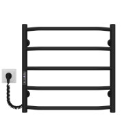 Elektrischer Handtuchwärmer Trapezium P5 500х500 Deffi edelstahl (Schwarz, JD03, Linker Anschluss)